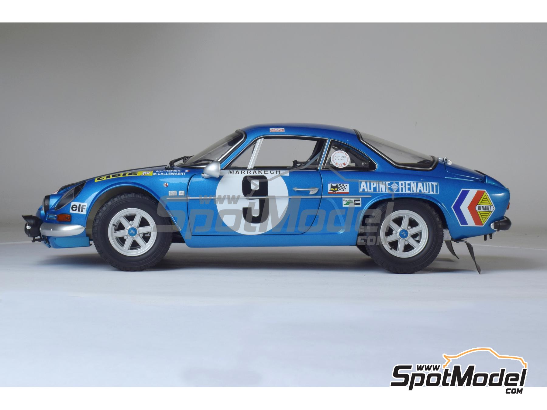 Alpine A110 1600 S sponsored by Cibie, Elf - Monte Carlo Rally - Rallye  Automobile de Monte-Carlo 1971. Car scale model kit in 1/8 scale  manufactured